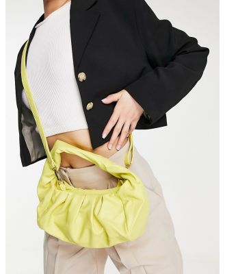 Truffle Collection gathered shoulder bag with strap in yellow