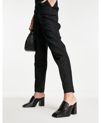 Truffle Collection mid block mule loafers in black