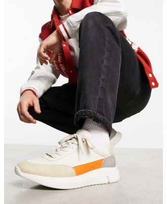 Truffle Collection minimal runner sneakers in stone/orange/grey-Multi