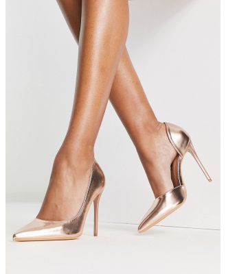 Truffle Collection pointed stiletto heels in rose gold
