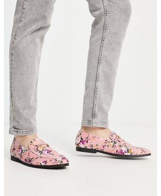Truffle Collection slipper snaffle loafers in floral print-Multi