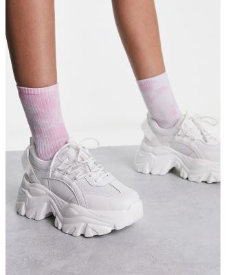 Truffle Collection super chunky sporty lace up sneakers in white