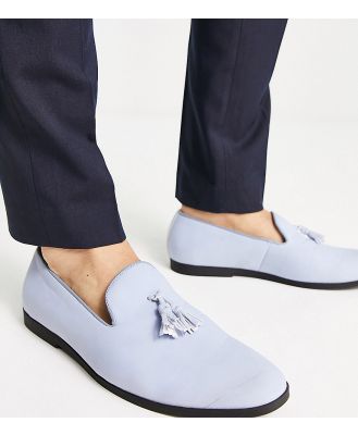 Truffle Collection Wide Fit slipper loafers in cornflower blue