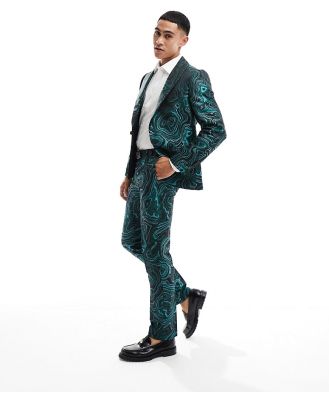 Twisted Tailor Adichie marble suit pants in green