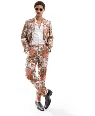 Twisted Tailor bold floral jacquard pants in multi