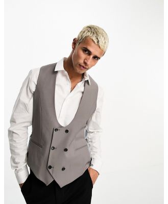 Twisted Tailor Buscot suit waistcoat in mink grey-Neutral