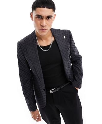 Twisted Tailor Kei suit jacket in black