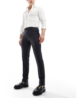 Twisted Tailor Kei suit pants in black
