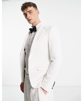 Twisted Tailor Makowski jacquard suit jacket in blanc-White