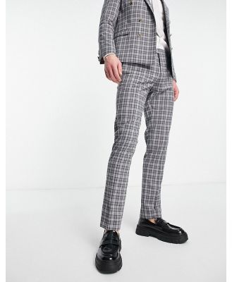 Twisted Tailor Mepstead suit pants in grey prince of wales check
