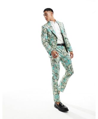 Twisted Tailor Morris floral suit pants in green