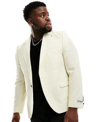 Twisted Tailor Plus Buscot suit jacket in black-White