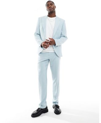 Twisted Tailor suit pants in baby blue pinstripe