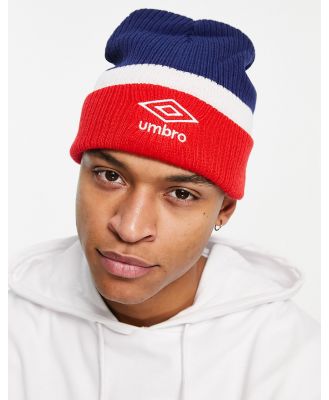 Umbro Home Turf beanie in navy and red-Multi