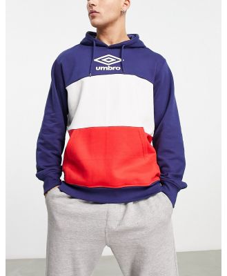 Umbro Home Turf overhead hoodie in navy and red-Multi