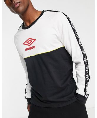 Umbro Home Turf taped long sleeved t-shirt in black and white-Multi