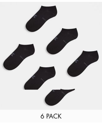 Under Armour Essential no show socks in white 6 pack-Black