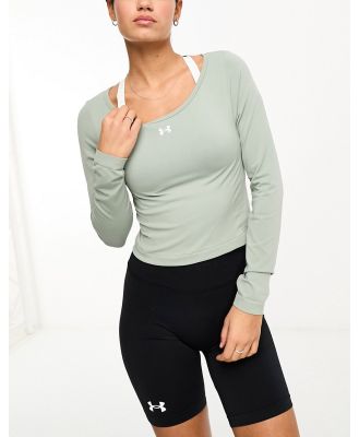 Under Armour Training seamless long sleeve top in khaki-Green