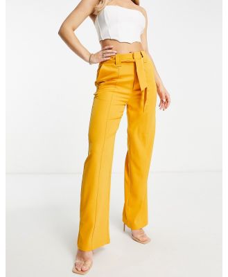 Unique21 high waisted belted pants in mango-Orange