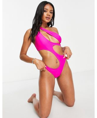 Unique 21 one shoulder swimsuit in pink