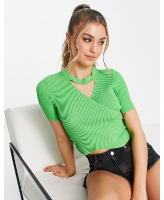 Urban Revivo cut out detail knitted top in green