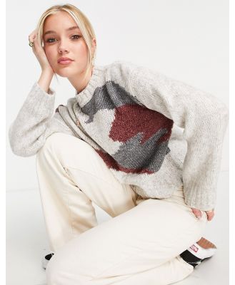 Urban Revivo knitted jumper in abstract print-Multi