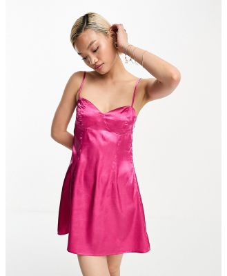 Urban Threads flippy satin mini dress in pink
