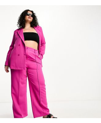 Urban Threads Plus tailored pants in hot pink (part of a set)