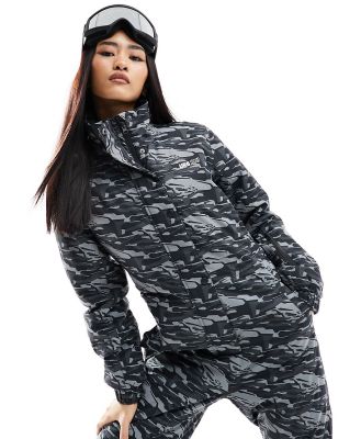 Urban Threads Ski suit in black and grey camo print