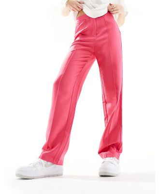 Urban Threads tailored high waisted straight leg pants in hot pink