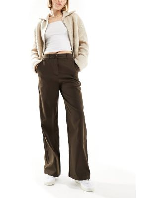 Urban Threads tailored pants in chocolate brown