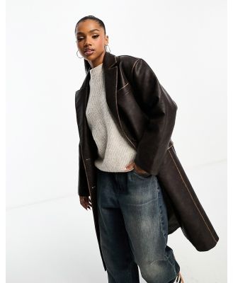 Urbancode faux leather jacket in vintage brown