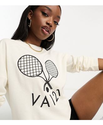 VAI21 oversized tennis sweatshirt in cream (part of a set)-White