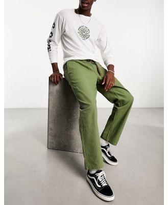 Vans Authentic range relaxed pants in straight fit in green