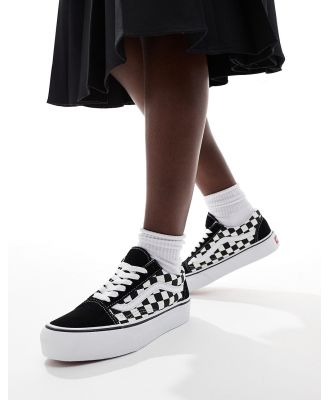 Vans Checkerboard Old Skool platform sneakers in black and white