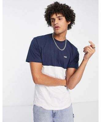 Vans colourblock t-shirt in white navy