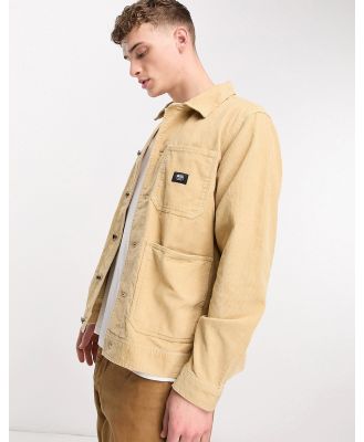 Vans drill chore cord jacket in sand-White
