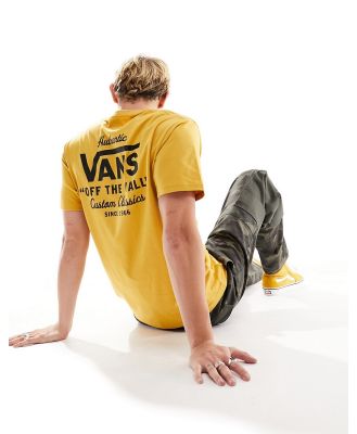 Vans Holder Street back print t-shirt in yellow-Green
