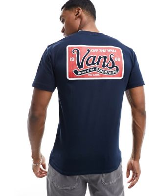 Vans Home of the Sidestripe t-shirt with back print in navy