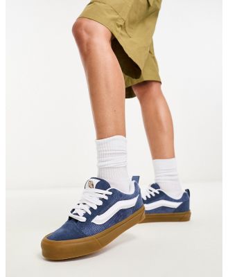 Vans Knu Skool sneakers in mid blue with gum sole