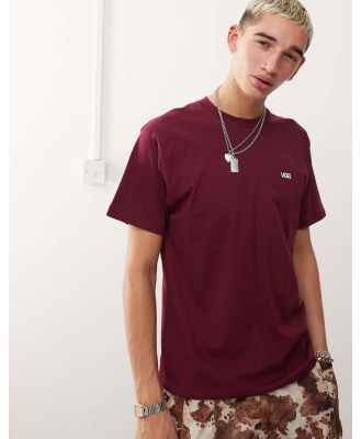 Vans Left Chest Logo tee in burgundy-Red