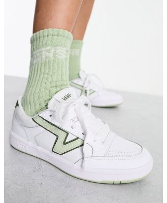 Vans Lowland sneakers in white leather with green pop