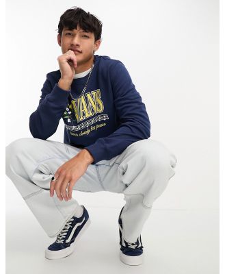 Vans Noted collegiate graphic sweatshirt in navy