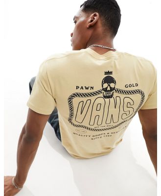 Vans pawn shop t-shirt with back print in beige-Neutral