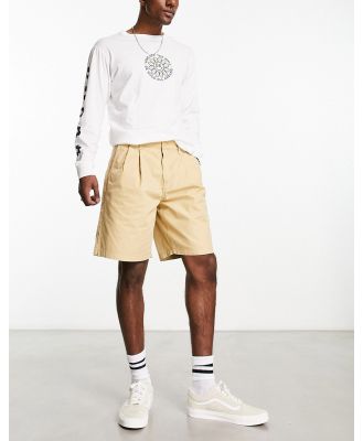 Vans pleated shorts in beige-White