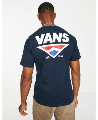 Vans shaper type logo back print t-shirt in navy