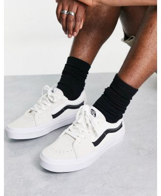 Vans Sk8-Low sneakers in white with black side stripe