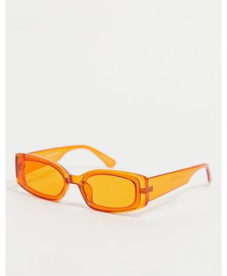 Vero Moda rectangle sunglasses in orange