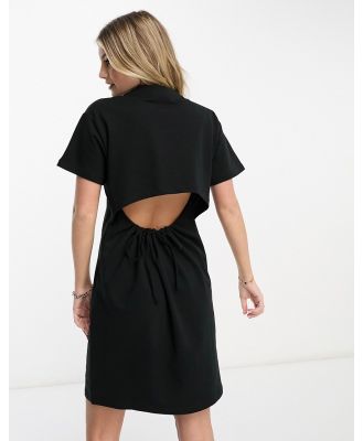 Vero Moda t-shirt mini dress with cut out back in black