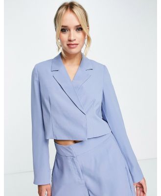 Vero Moda tailored cropped suit blazer in blue (part of a set)
